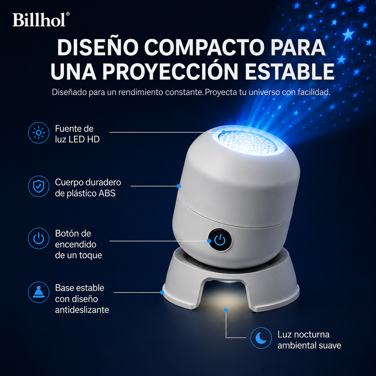 🔥 Último día: 70% de descuento丨Billhol® Proyector de Luz Nocturna 5D — Cielo Estrellado y Océano Holográfico Inteligente 🌠