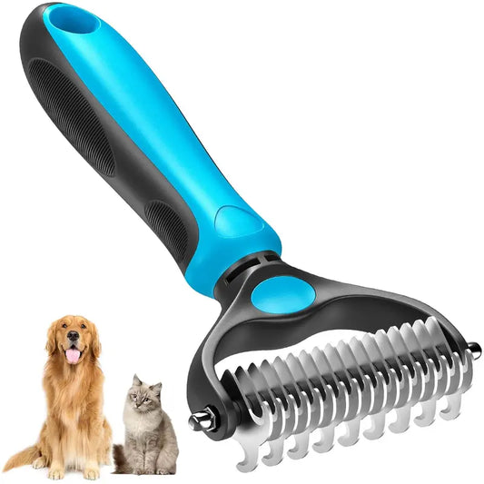 🐾 Double-Sided Deshedding Pet Brush – Dual-Sided, Ergonomic & Gentle for Dogs & Cats 🐶