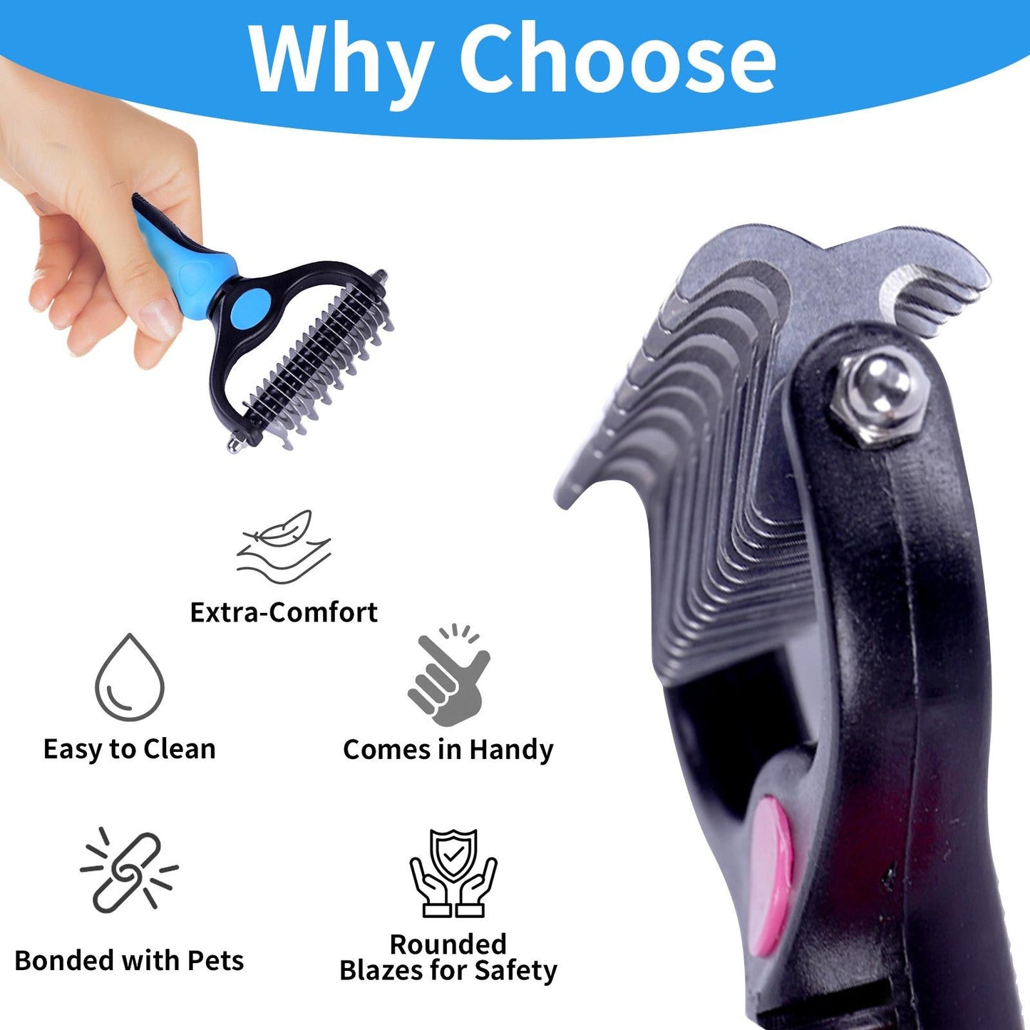 🐾 Double-Sided Deshedding Pet Brush – Dual-Sided, Ergonomic & Gentle for Dogs & Cats 🐶