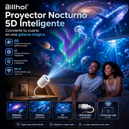 Billhol® Proyector de Luz Nocturna - Proyector Estelar Holográfico Inteligente🔴