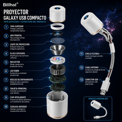 Billhol® Proyector de Luz Nocturna - Proyector Estelar Holográfico Inteligente🔴