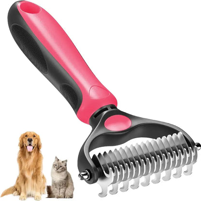 🐾 Double-Sided Deshedding Pet Brush – Dual-Sided, Ergonomic & Gentle for Dogs & Cats 🐶
