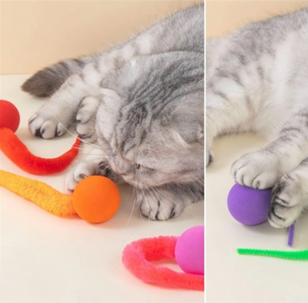 Creawel® 🐱 Flauschige, wackelige Hüpfbälle – Das ultimative interaktive Katzenspielzeug 🕊️